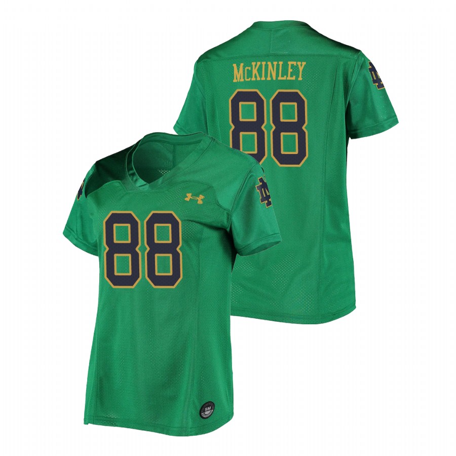women's notre dame fighting irish javon mckinley green replica football jersey