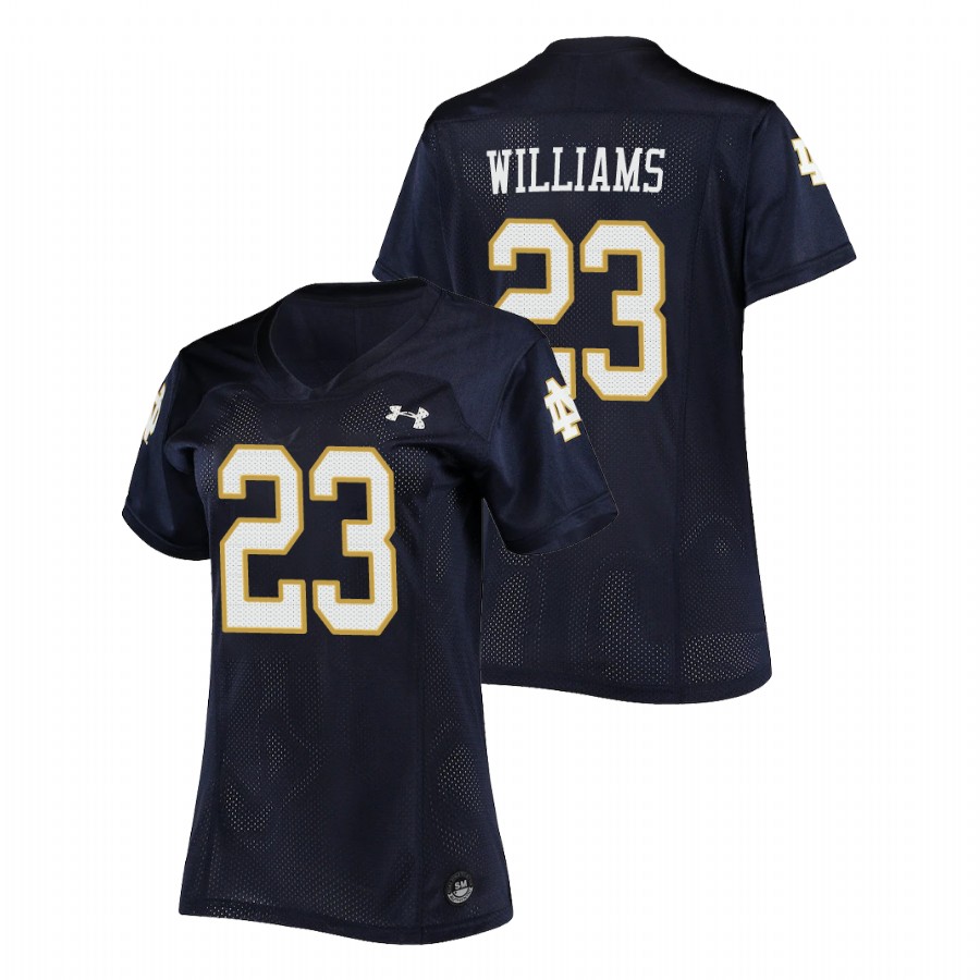 women's notre dame fighting irish kyren williams football replica navy jersey