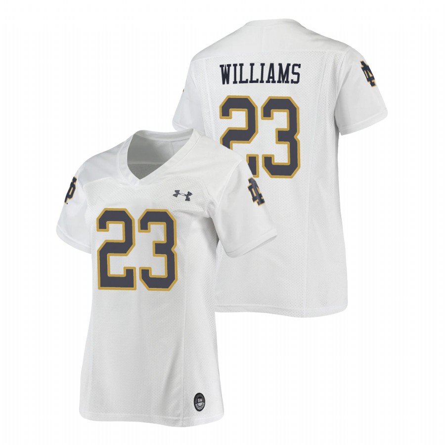 women's notre dame fighting irish kyren williams football replica white jersey