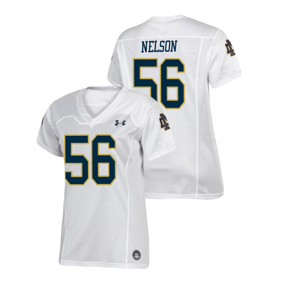 women's notre dame fighting irish quenton nelson white replica football jersey