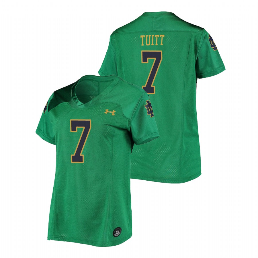 women's notre dame fighting irish stephon tuitt green replica football jersey