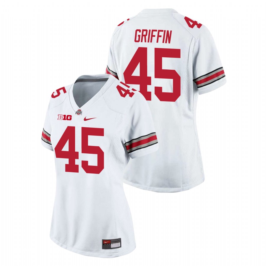 women's ohio state buckeyes archie griffin white game college football jersey