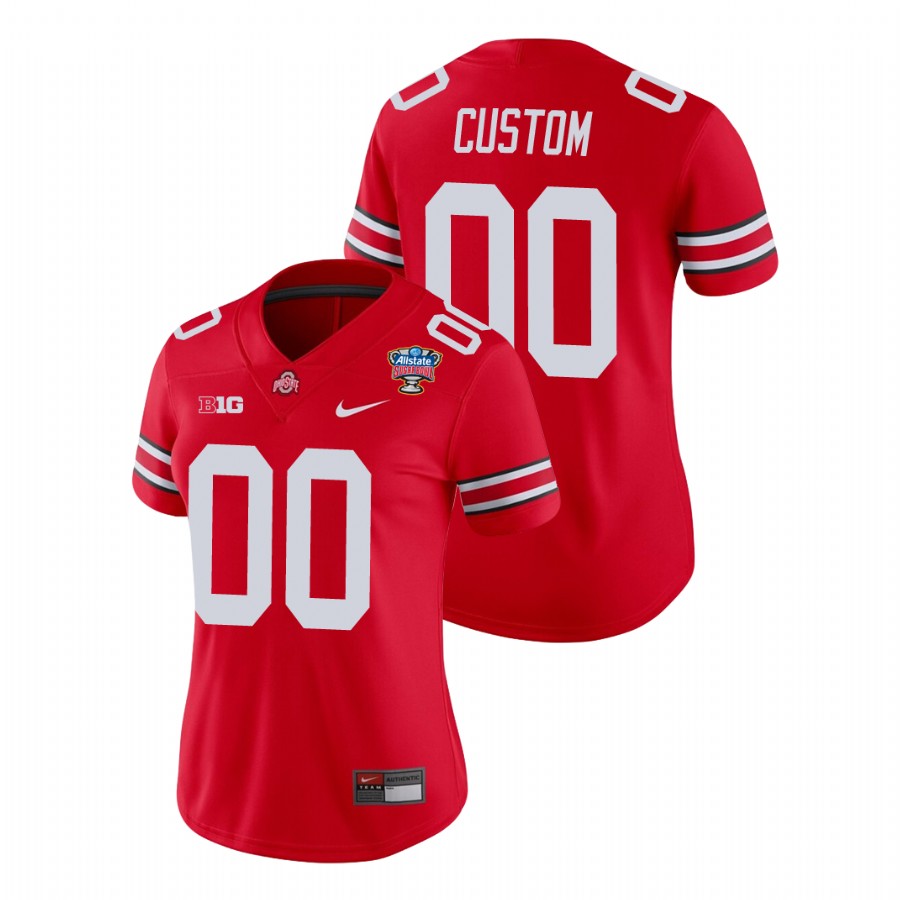 women's ohio state buckeyes custom scarlet 2021 sugar bowl college football jersey