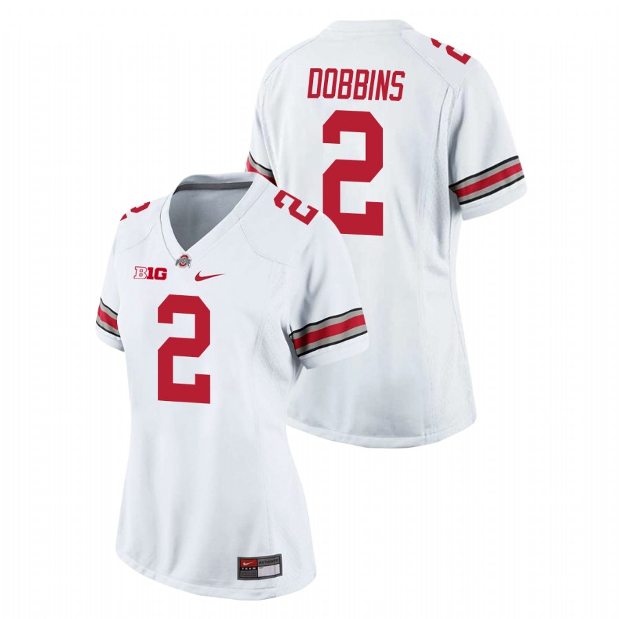 women's ohio state buckeyes j.k. dobbins white game college football jersey
