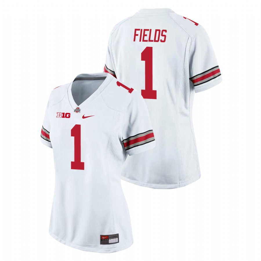 women's ohio state buckeyes justin fields white game college football jersey