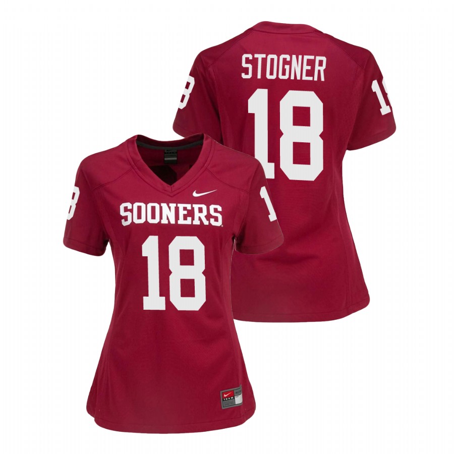 women's oklahoma sooners austin stogner crimson college football game jersey