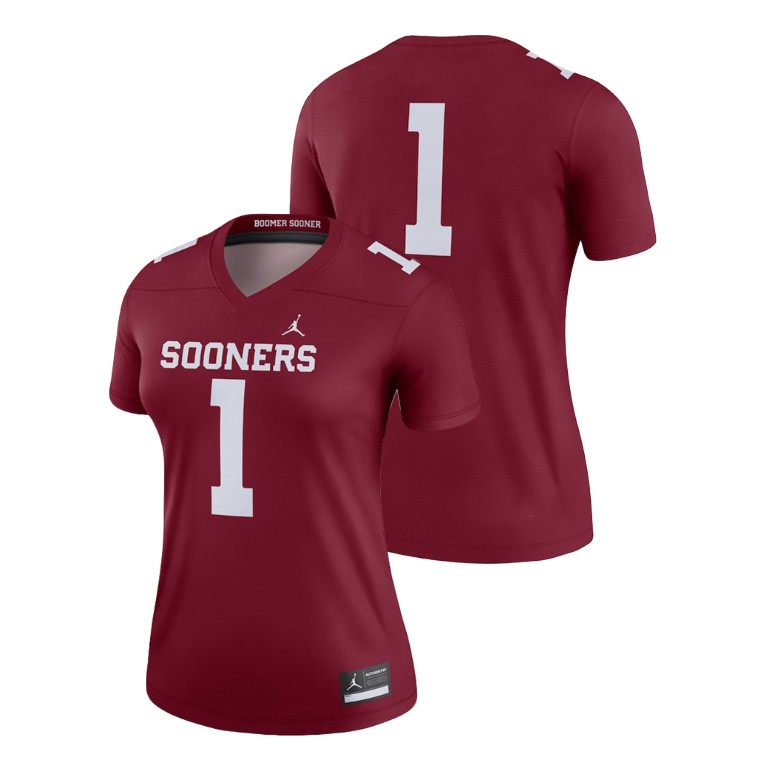 women's oklahoma sooners crimson college football legend jersey
