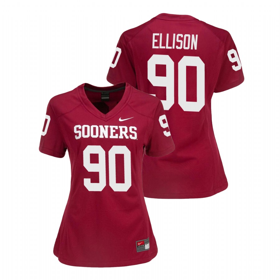 women's oklahoma sooners josh ellison crimson college football game jersey