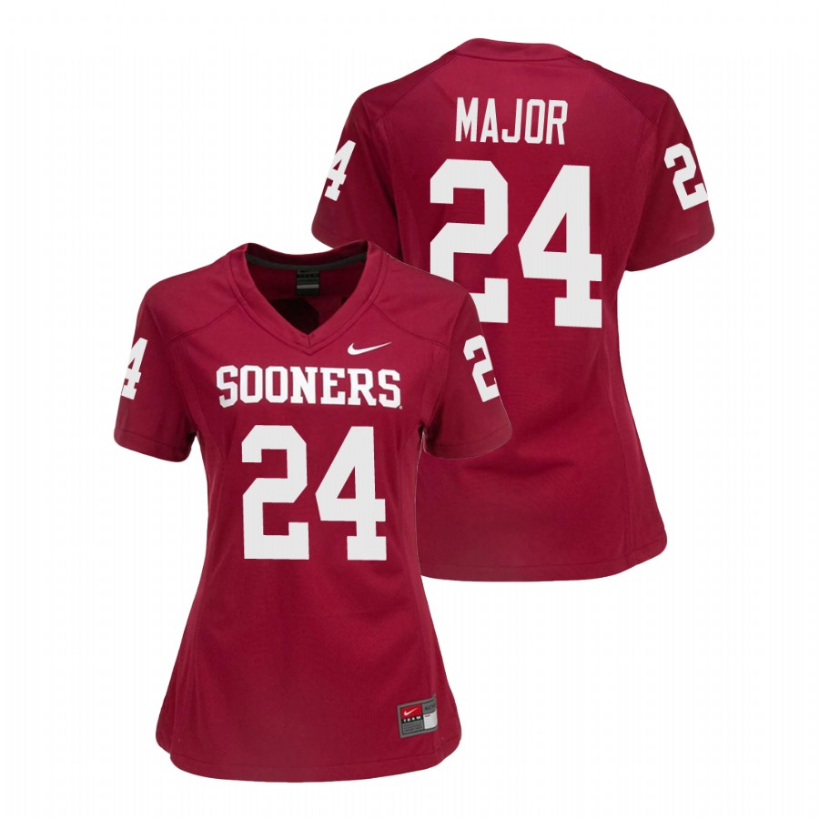 women's oklahoma sooners marcus major crimson college football game jersey