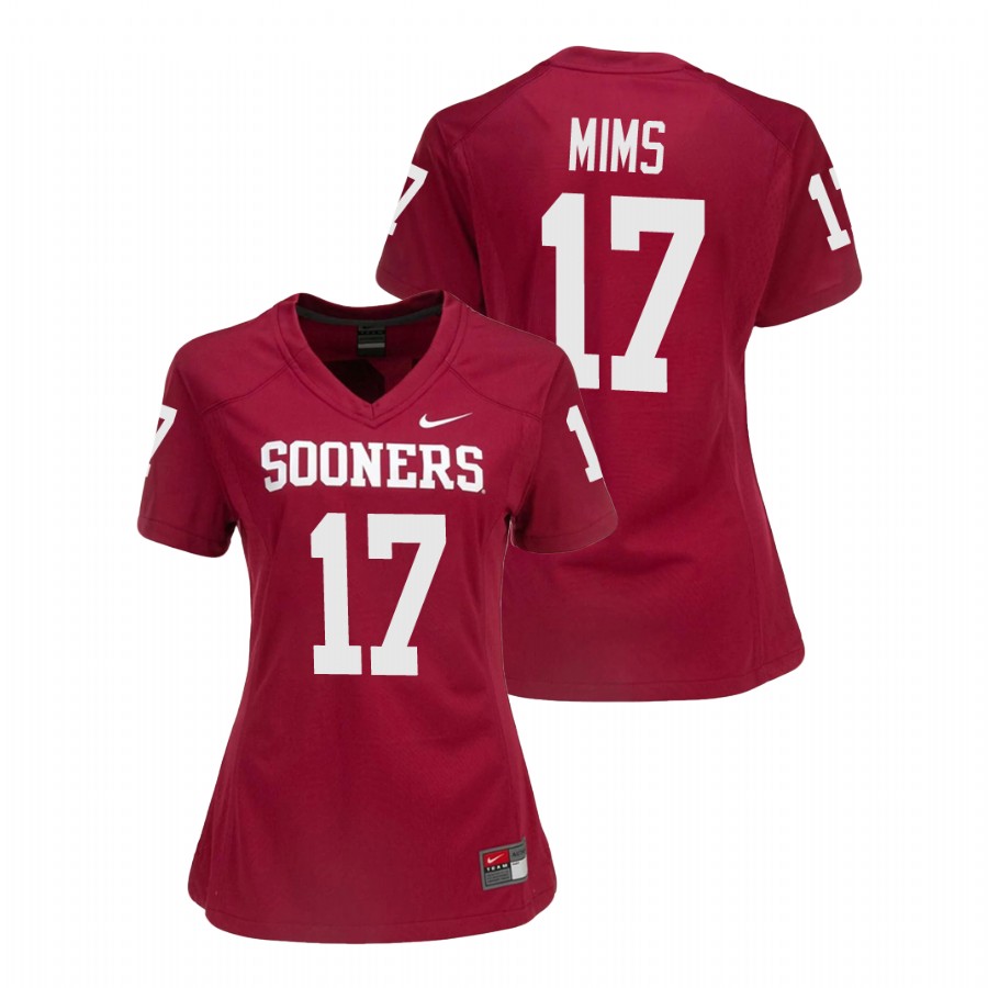 women's oklahoma sooners marvin mims crimson college football game jersey