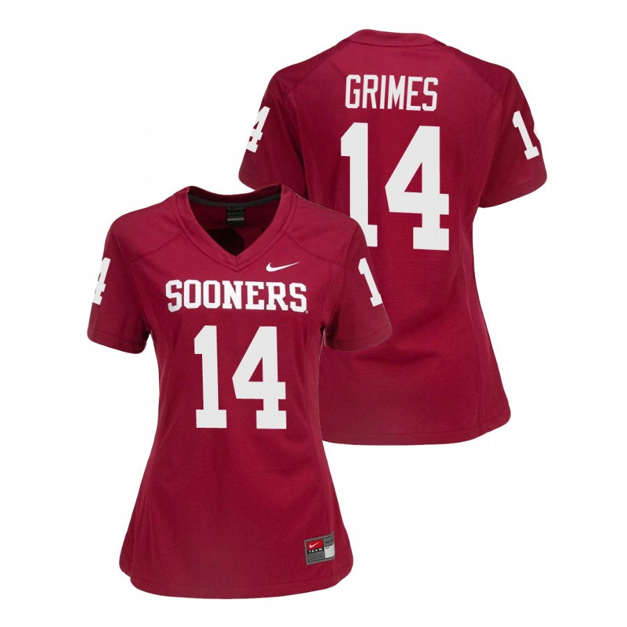 women's oklahoma sooners reggie grimes crimson college football game jersey