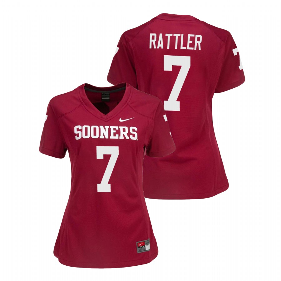 women's oklahoma sooners spencer rattler crimson college football game jersey
