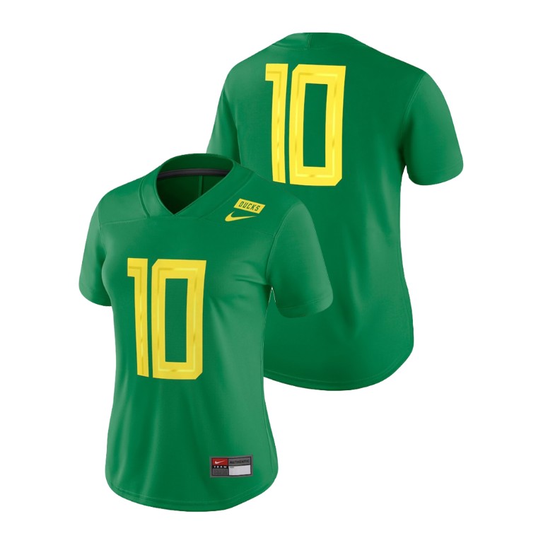 women's oregon ducks 10 green 2018 mighty oregon football game nike jersey