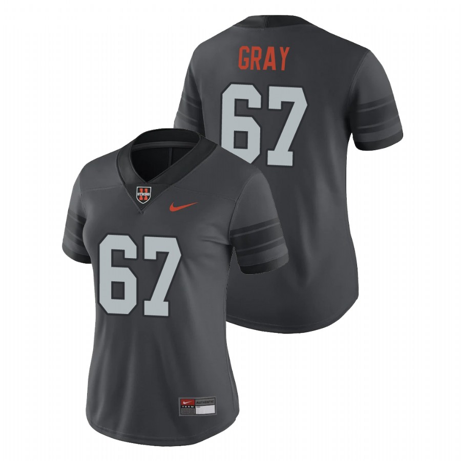 women's oregon state beavers joshua gray anthracite game replica football jersey