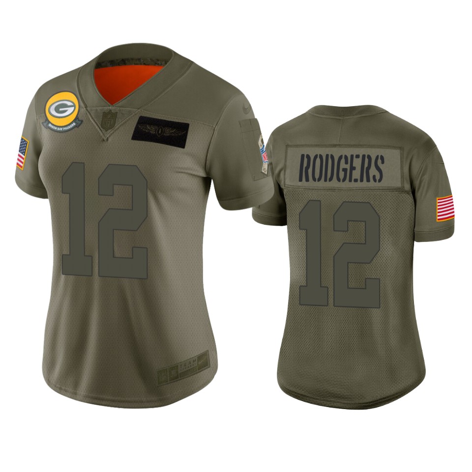 women's packers aaron rodgers camo limited 2019 salute to service jersey