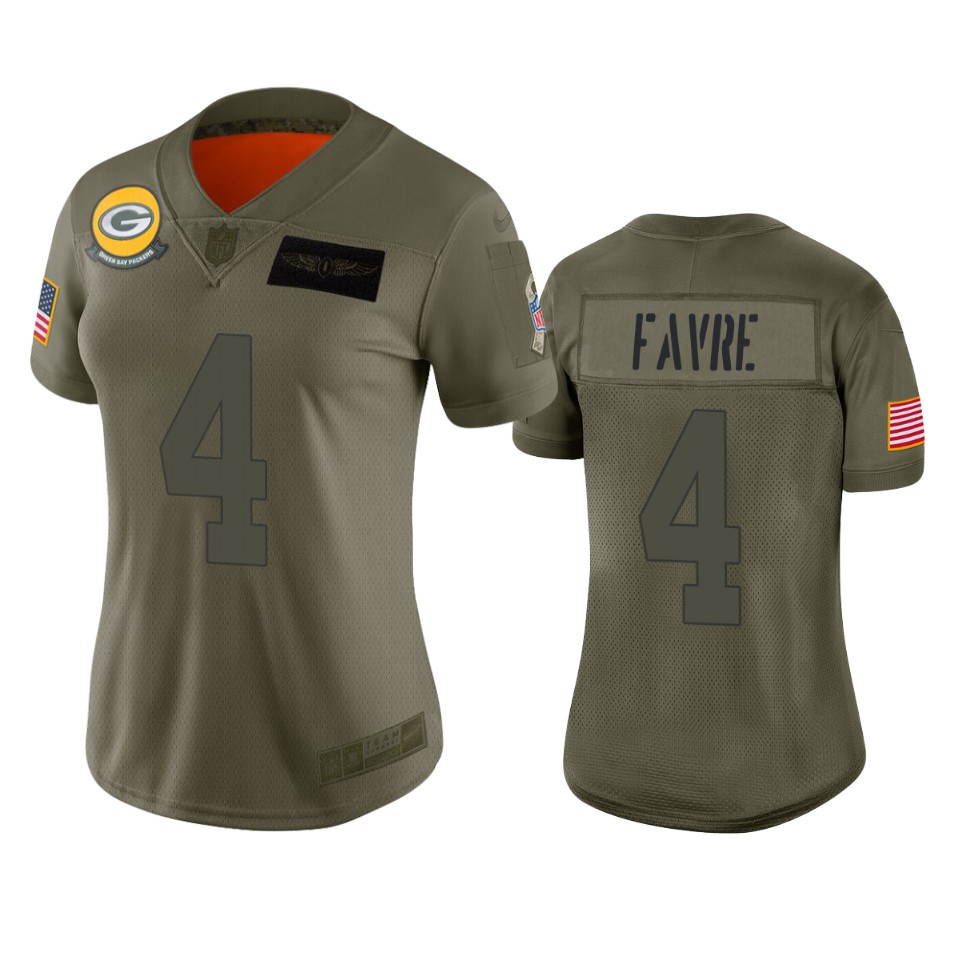 women's packers brett favre camo limited 2019 salute to service jersey