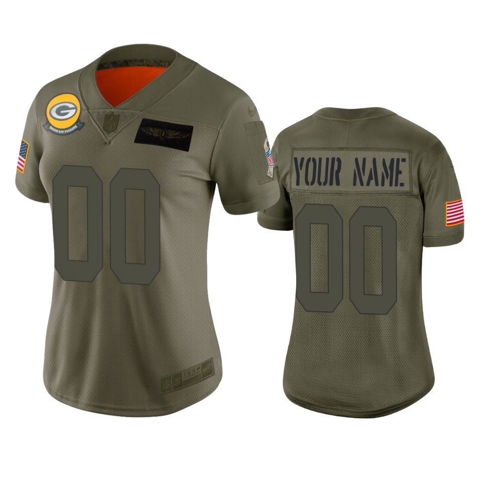 women's packers custom camo limited 2019 salute to service jersey