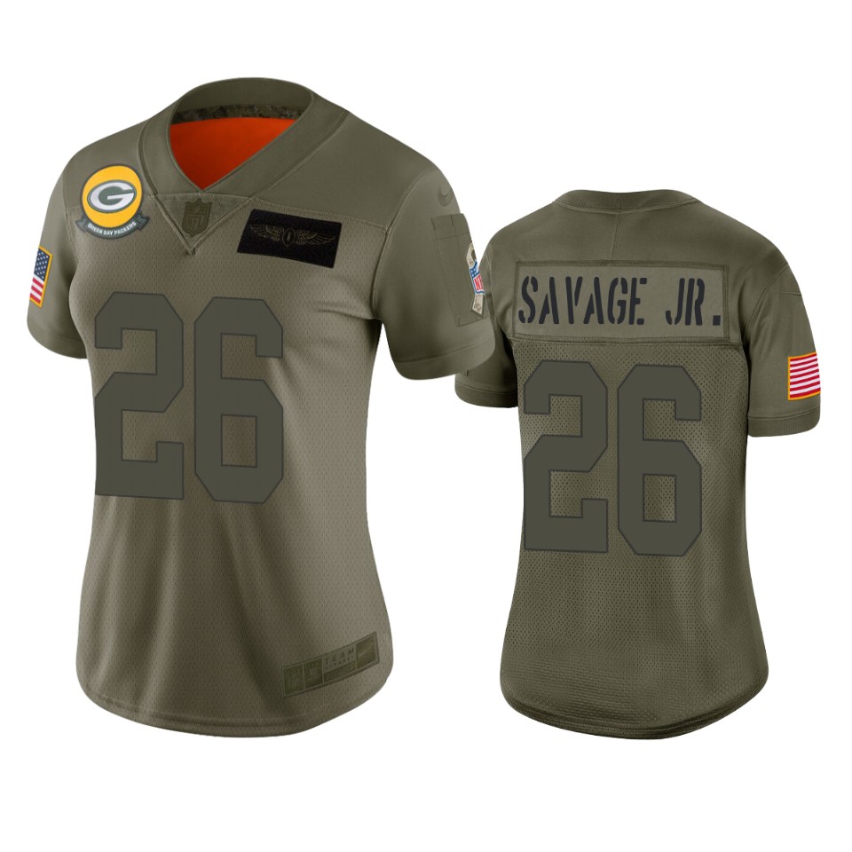 women's packers darnell savage jr. camo limited 2019 salute to service jersey