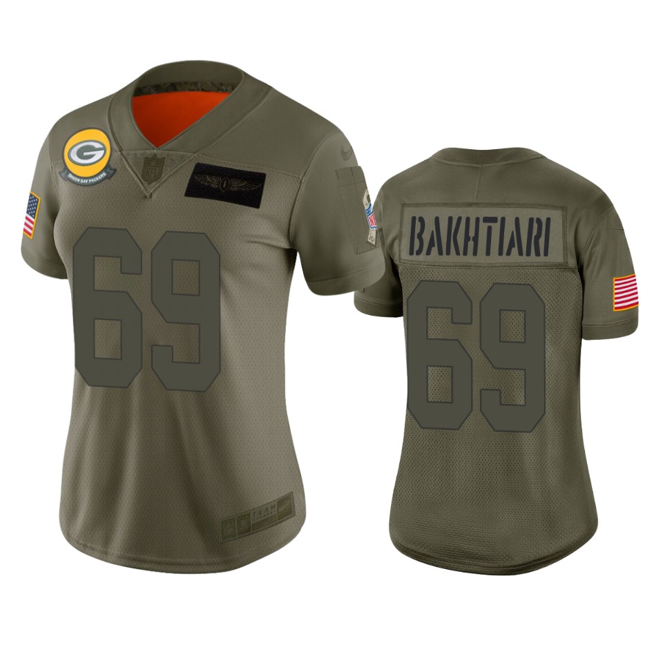 women's packers david bakhtiari camo limited 2019 salute to service jersey