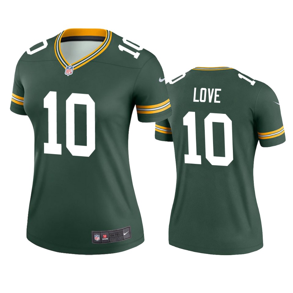 women's packers jordan love green legend jersey