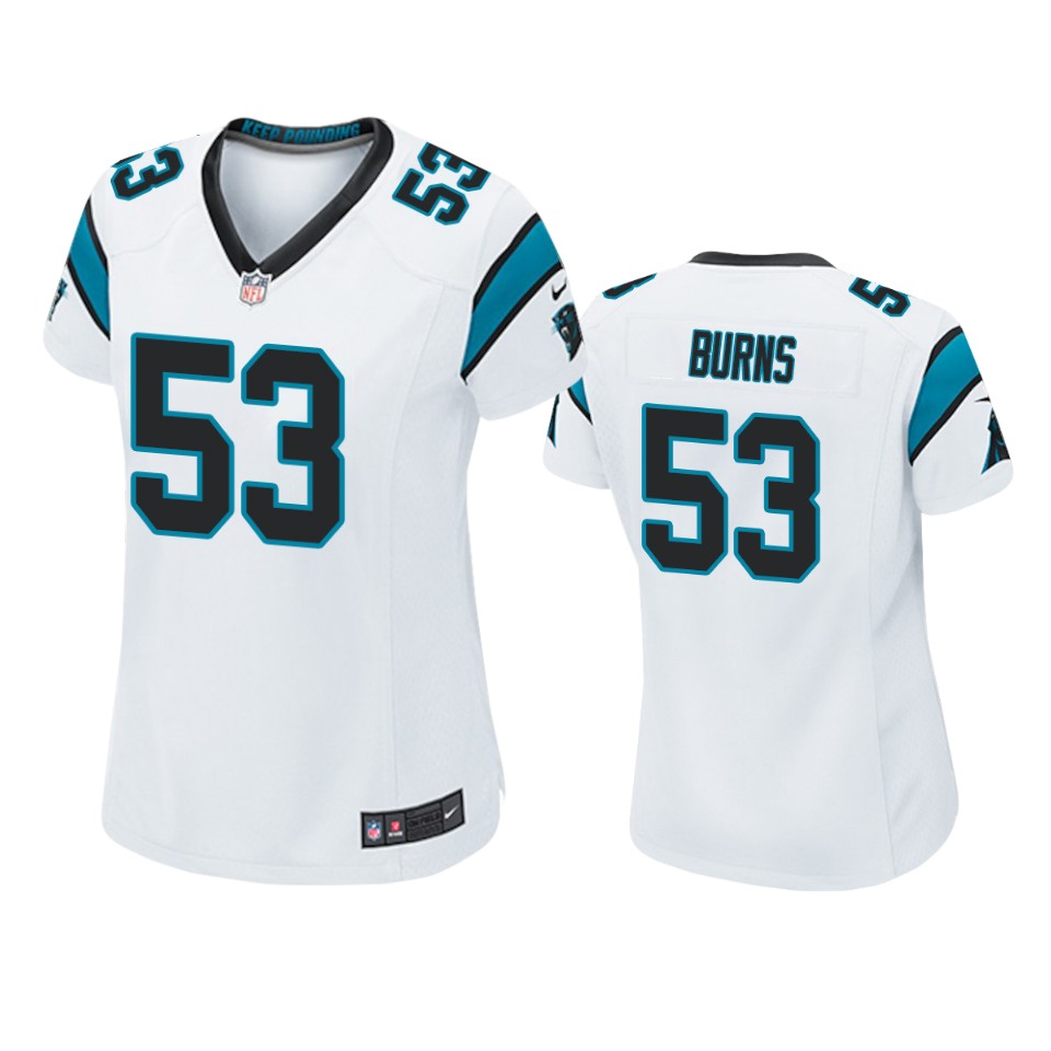 women's panthers brian burns white game jersey
