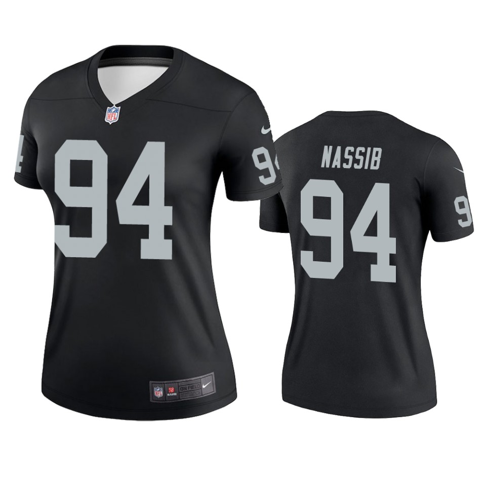 women's raiders carl nassib black legend jersey