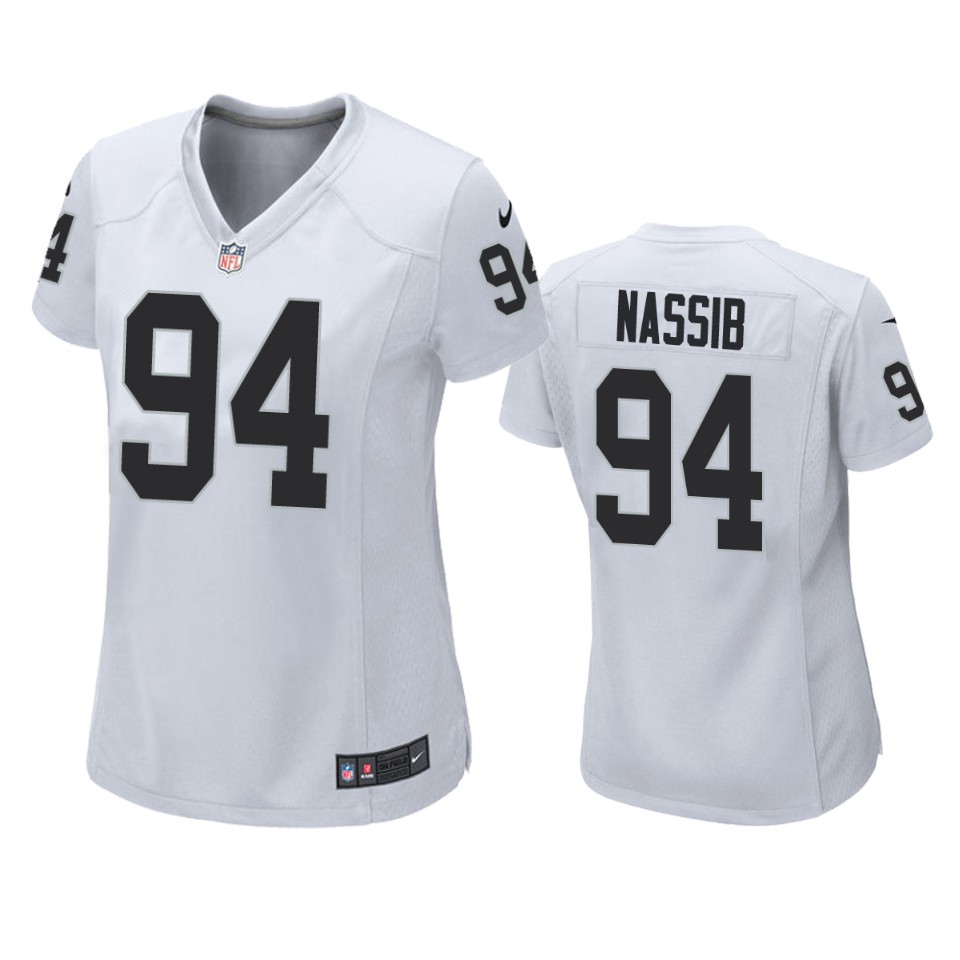 women's raiders carl nassib white game jersey