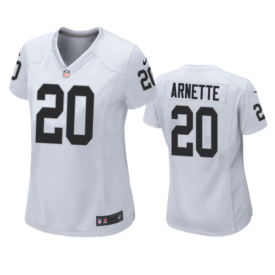 women's raiders damon arnette white game jersey