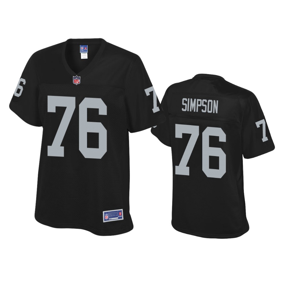 women's raiders john simpson black pro line jersey