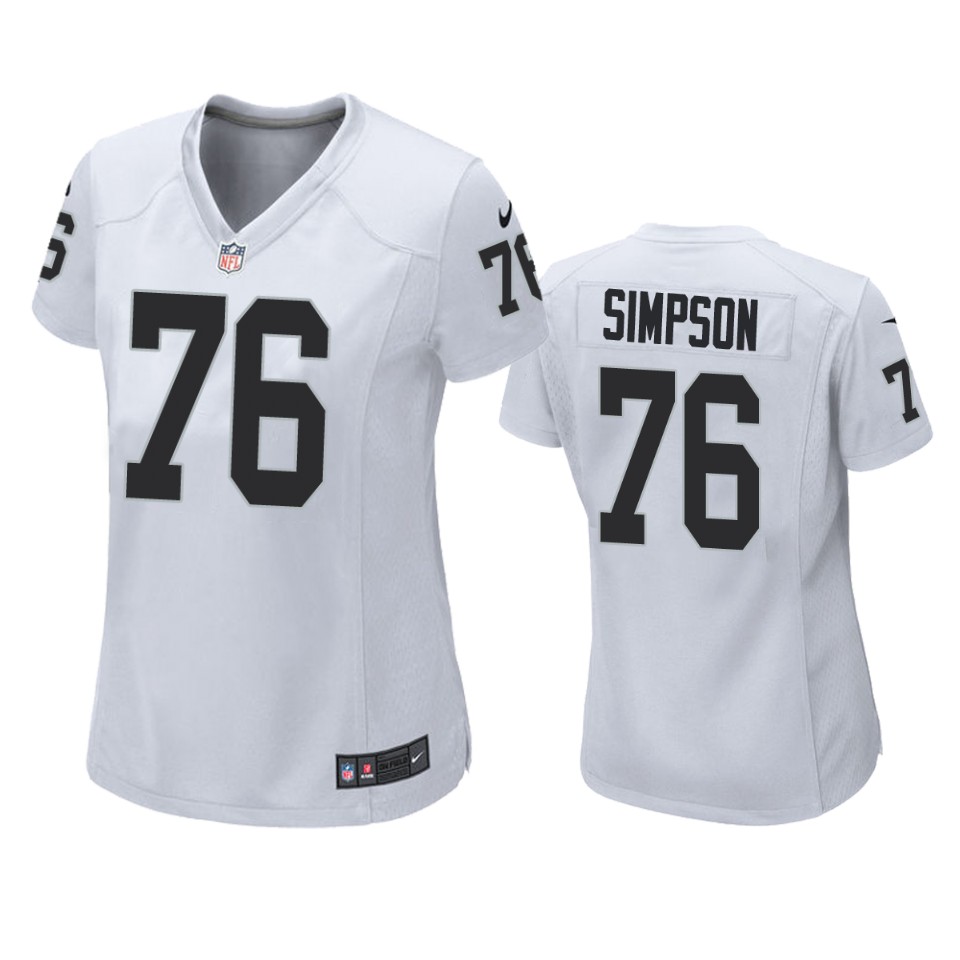 women's raiders john simpson white game jersey