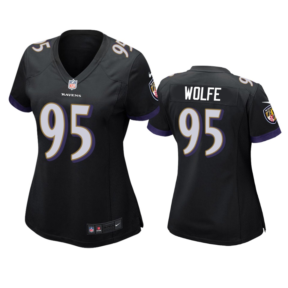 women's ravens derek wolfe black game jersey