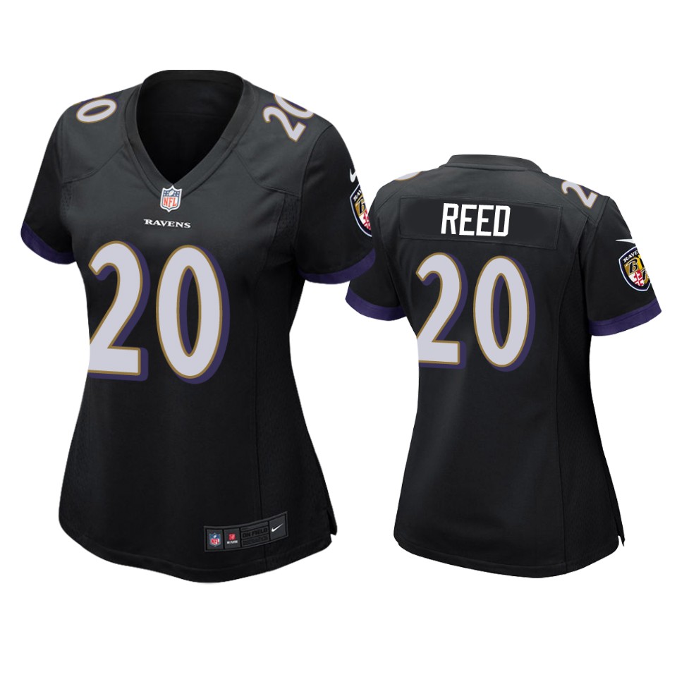 women's ravens ed reed black game jersey