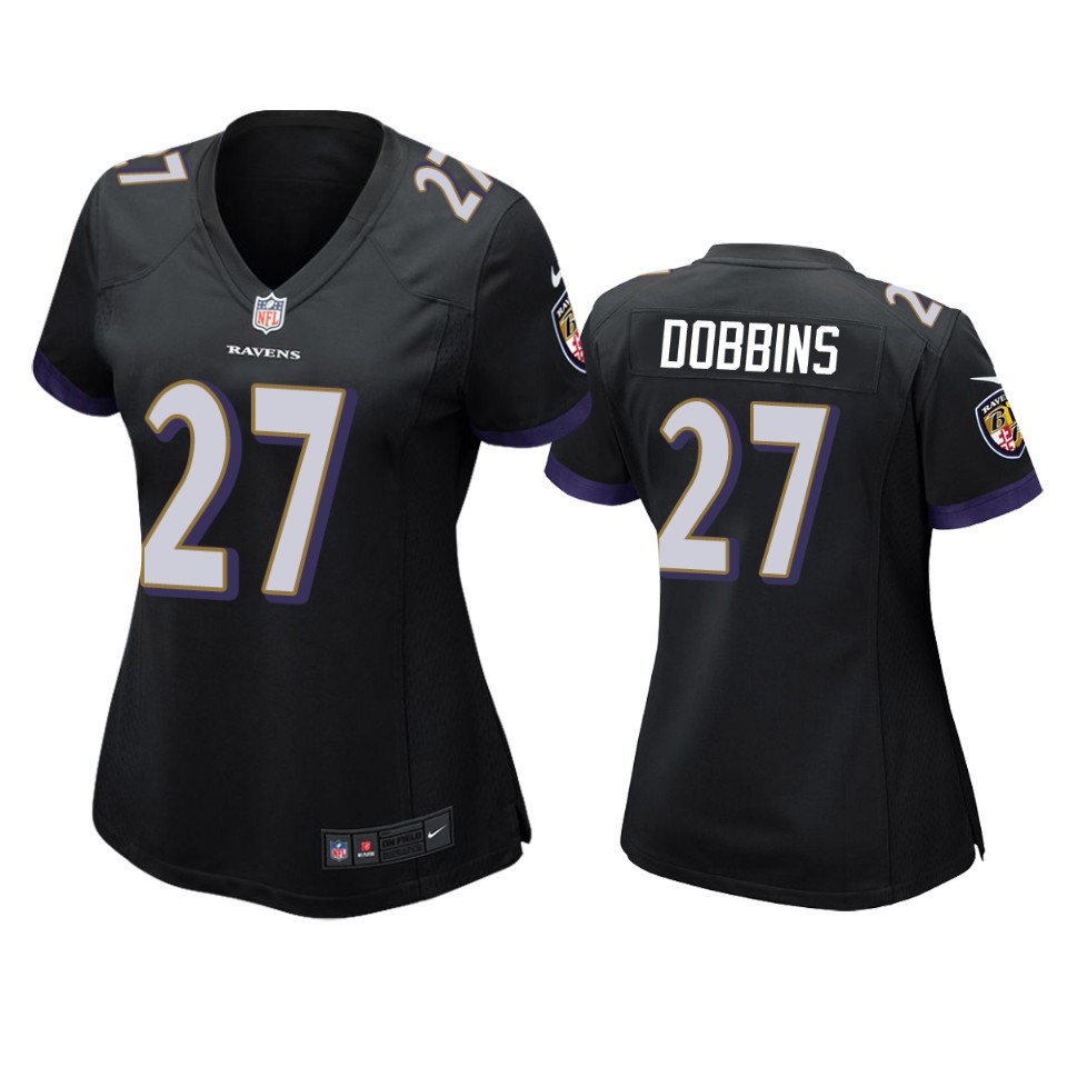 women's ravens j.k. dobbins black game jersey