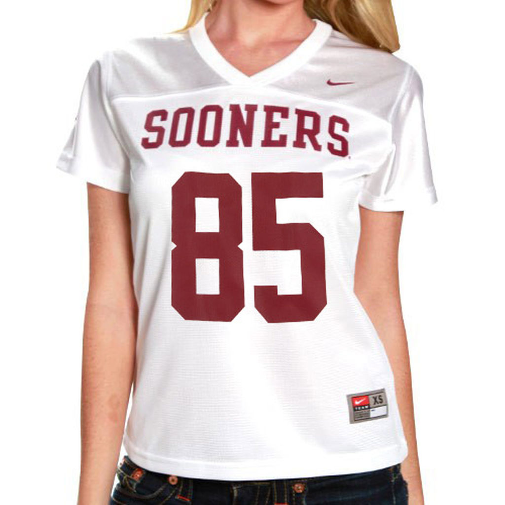 women's sooners white 85 replica football jersey