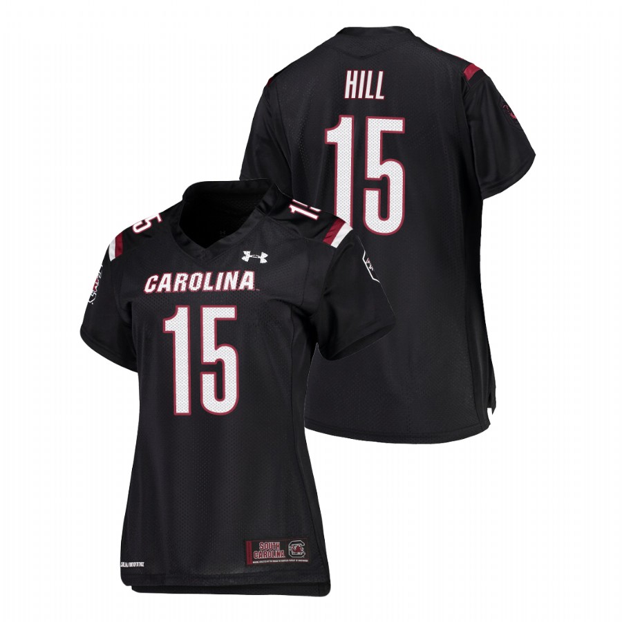 women's south carolina gamecocks collin hill black replica football jersey