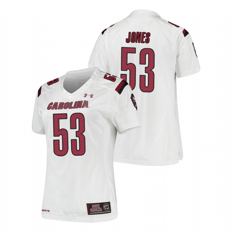 women's south carolina gamecocks ernest jones white replica football jersey