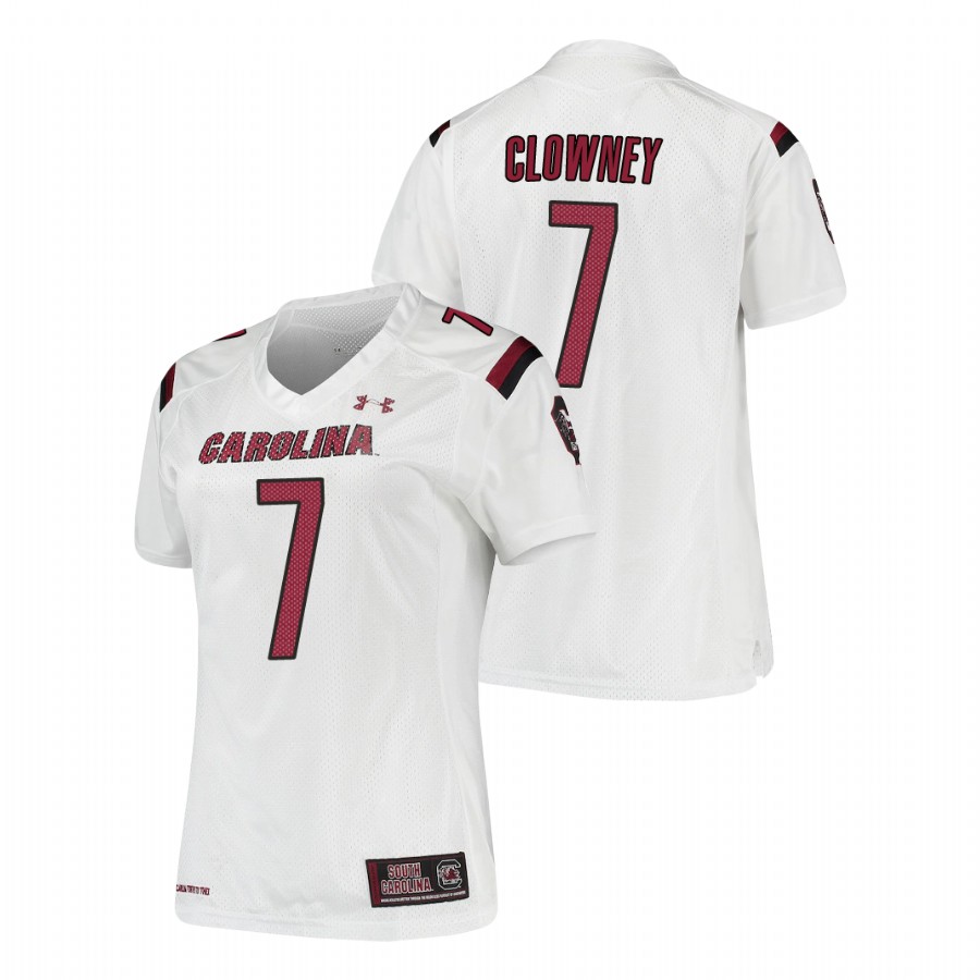 women's south carolina gamecocks jadeveon clowney white replica football jersey