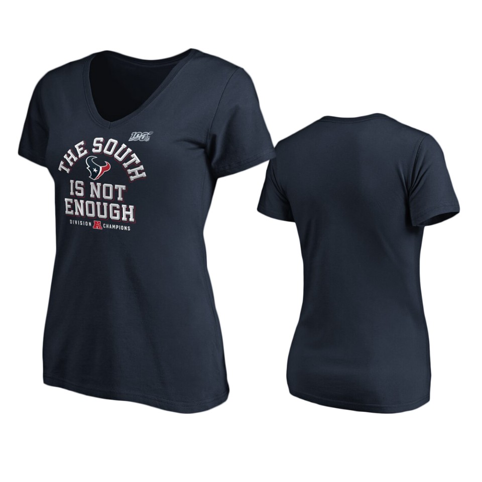 women's texans navy 2019 afc south division champions cover two t shirt
