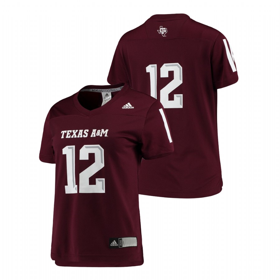 women's texas a&m aggies 12 maroon replica football jersey