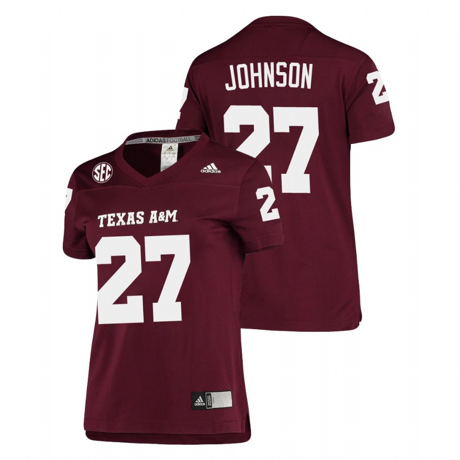 women's texas a&m aggies antonio johnson maroon replica football jersey