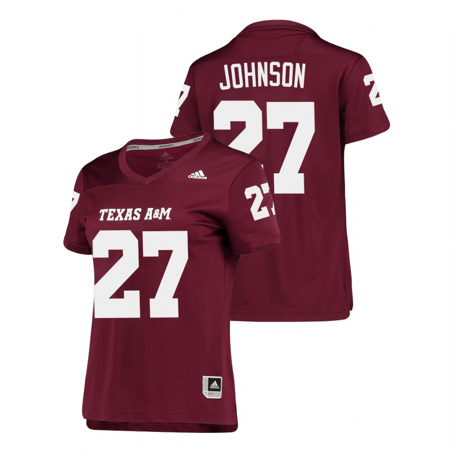 women's texas a&m aggies antonio johnson replica college football maroon jersey