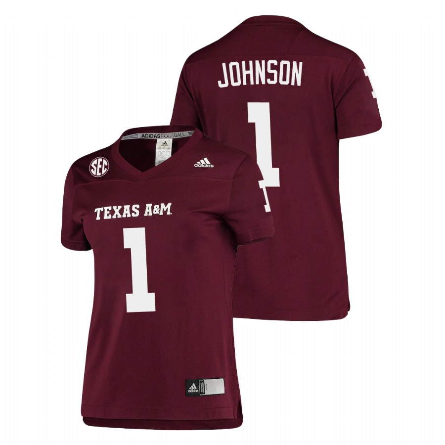 women's texas a&m aggies buddy johnson maroon replica football jersey