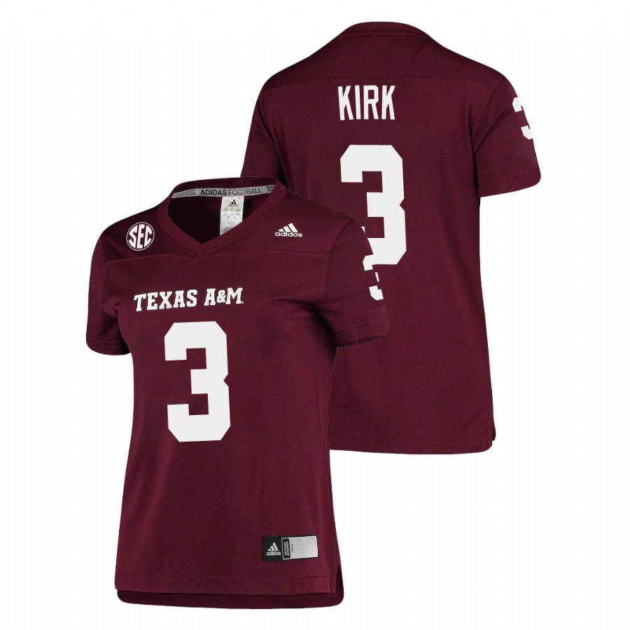 women's texas a&m aggies christian kirk maroon replica football jersey