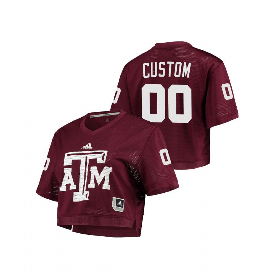 women's texas a&m aggies custom maroon primegreen v neck cropped jersey