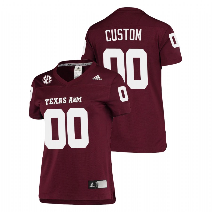 women's texas a&m aggies custom maroon replica football jersey