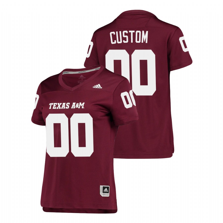 women's texas a&m aggies custom replica college football maroon jersey