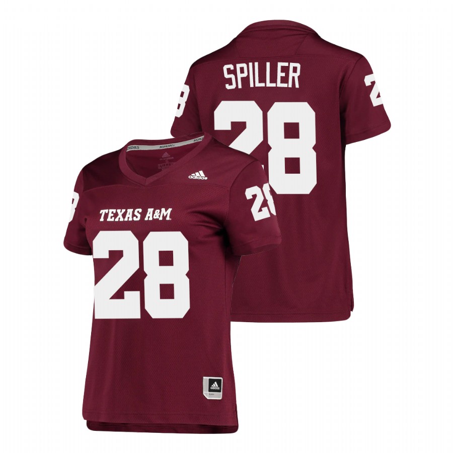 women's texas a&m aggies isaiah spiller replica college football maroon jersey