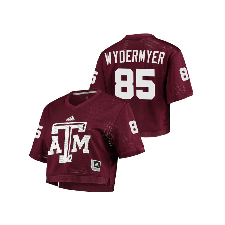 women's texas a&m aggies jalen wydermyer maroon primegreen v neck cropped jersey