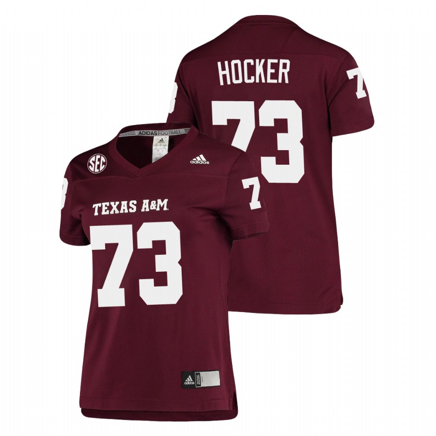 women's texas a&m aggies jared hocker maroon replica football jersey