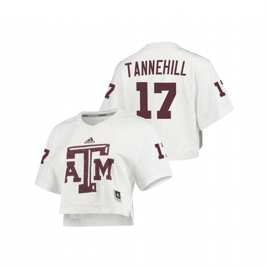 women's texas a&m aggies ryan tannehill white primegreen v neck cropped jersey